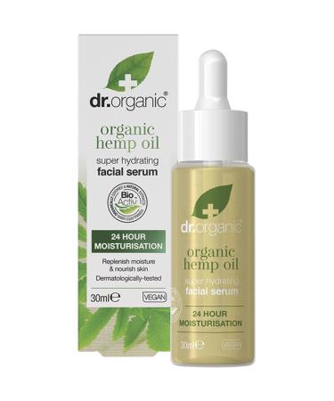 Dr Organic Hemp Oil Facial Serum Moisturising Combination Skin Mens Womens Natural Vegan Cruelty-Free Paraben & SLS-Free Organic 30ml