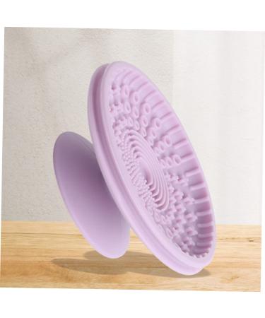 Silicone Makeup Brush Cleaning Box & Pad - Dry Cleaner Tool 7.9x5.25CM - Violet | Best Brush Scrubber Mat for Efficient Makeup Cleaning - Buy Online on GoSupps.com
