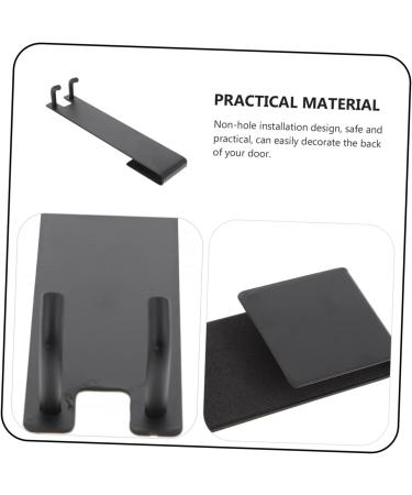 Artibetter Glass Punch Home Hooks Clothes for Frameless Hanger Hook Long Black The Stainless Double Door 18X4.2CM Black - Buy Online on GoSupps.com