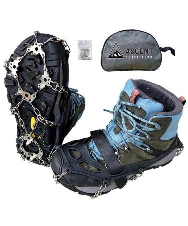 Micro Spikes Crampons Traction Cleats for Boots and Shoes - No More Slips and Falls on ice and Snow Walking, Hiking, Fishing Medium