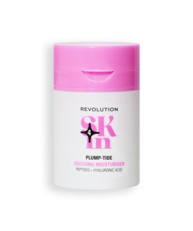Revolution SKin Plump-Tide Soothing Moisturiser Crema Viso Calmante con Peptidi e Acido Ialuronico Vegana e Cruelty-Free 50ml 50 ml (Lot de 1) Plump-Tide Soothing Moisturiser
