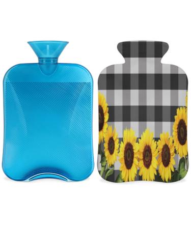 Spring sunflower heat bottle with reference 2 l black and white buffalo careered PVC warming bag for handfoots pain relief heating press and cold therapy