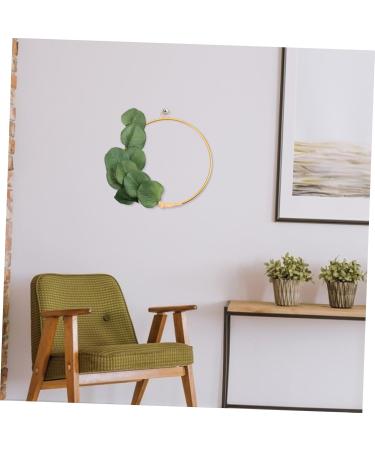 Alipis Wrought Iron Gate Hanging Wreath Decor Eucalyptus Hoop Wreath Valentine's Day Garland Household Green 20x20cm - Buy Online on GoSupps.com