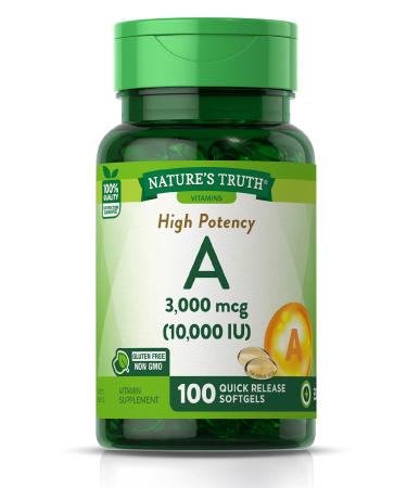 Nature's Truth High Potency Vitamin A 3000 mcg (10000 IU) 100 Quick Release Softgels