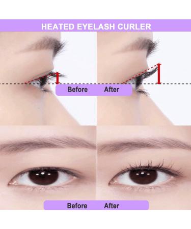 Electric Heated Eyelash Curler - 2 Heating Modes for Quick & Natural Curling - Long Lasting Results - Purple (1Pack) - Buy Online on GoSupps.com