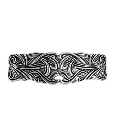 Large Art Nouveau Swirl Hair Clip  Hand Crafted Metal Barrette Made in the USA with an 80mm Clip by Oberon Design