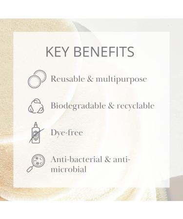 Organic Reusable Makeup Remover Rounds | Eco-Friendly Cotton Toner Pads for Face | Gentle & Effective Reusable Cotton Pads - Buy Online on GoSupps.com