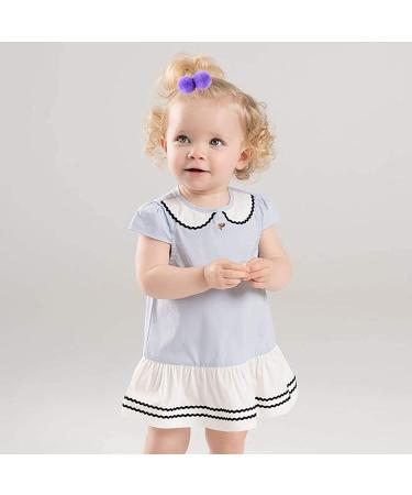 40-Piece Baby Girls Pom Pom Hair Ties - Elastic Fluffy Ponytail Holders for Toddlers and Kids - Buy Online on GoSupps.com