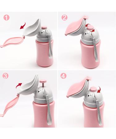 Kids Travel Urinal Portable Potty - Leak Proof 500ml Pink Pee Bottle for Girls | Emergency Toilet for Car, Camping, Road Trips | Toddler Baby Urinal - Buy Online on GoSupps.com