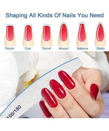 10 Pack Double-Sided Glass Nail Files 100/180 Grit for Acrylic and Natural Nails - Blue - Buy Online on GoSupps.com
