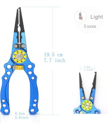 Fishing Pliers Saltwater Braid Cutter | Hook Remover Aluminum Needle Nose Slit Ring Pliers with Sheath and Lanyard | Fishing Gifts for Men (Blue) - Buy Online on GoSupps.com