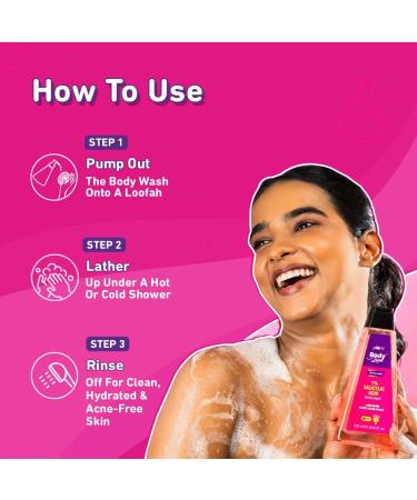 Pl.um BodyLovin Active-witty Body Wash | 1% Salicylic Acid + Vitamin B5 | Hydrating Shower Gel for Body Acne & Dull Skin | Fruity Fragrance | 250 ml - All Skin Types - Buy Online on GoSupps.com