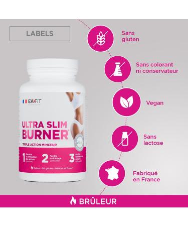 EAFIT Slimming - Ultra Slim Burner - Wellness Dietary Supplement | Slimming and Anti-Retention Formula for Natural Weight Loss and Body Sculpting Made in France 120 Capsules - Buy Online on GoSupps.com