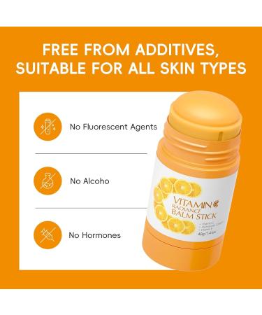 Baume hydratant la vitamine C Baume hydratant clat portable pour le soin du visage formule l'acide hyaluronique et au collag ne pour la s cheresse les ridules et le teint terne - Buy Online on GoSupps.com