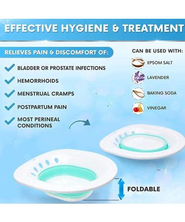 DZHT Sitz Bath for Hemorrhoids & Postpartum Care - Foldable Basin with Flusher for Pregnant Women, Yoni Steam Seat, & Inflammation Treatment - Buy Online on GoSupps.com