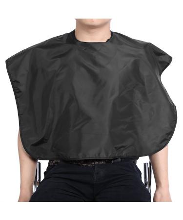 Hairdressing Cape Waterproof Lightweight Soft Hairdressing Cape Hair Cutting Fabric Hairdresser Gown Apron (Black)