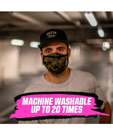 Muc-Off Camo Reusable Face Mask Large - Adjustable & Washable - Mid-Layer Filter - Camo L (1 Pack) - Buy Online on GoSupps.com