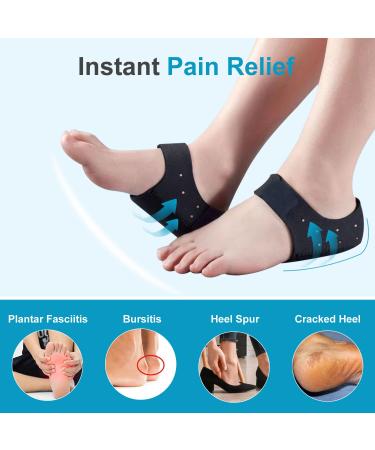 Buy Heel Supports for Heel Pain Relief - Plantar Fasciitis Heel Cups | Black (Small) - Best for Heel Spur & Bursitis - Buy Online on GoSupps.com