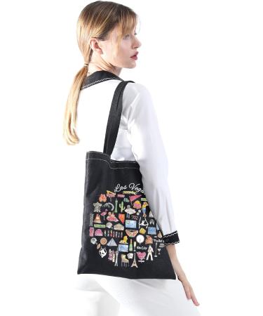 MNIGIU Las Vegas Tote Bag Las Vegas Souvenir Gift Las Vegas Travel Bag Las Vegas Housewarming Gift Las-v Black - Buy Online on GoSupps.com