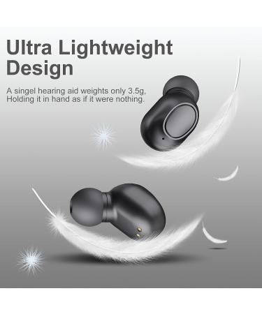 Rechargeable Digital Hearing Aids for Seniors with LED Display and Charging Case - Black - Buy Online on GoSupps.com