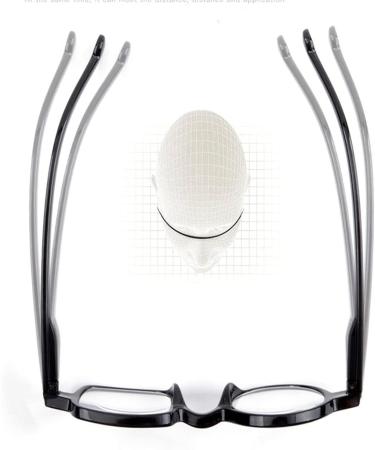 Kodilin Round Square Reading Glasses for Men & Women - Anti-Blue Light Spring Hinge Multiple Prescriptions (1.0 - 3.5) Perfect for Computers & Gaming - Black - Buy Online on GoSupps.com