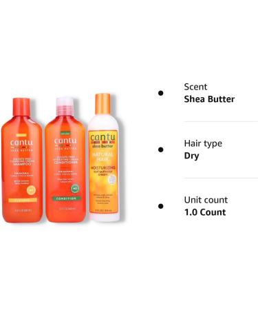 Cantu Sulphate Free Shampoo & Conditioner 12oz with Shea Butter Moisturizing Curl Activator Cream 12oz - Buy Online on GoSupps.com