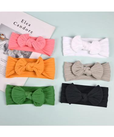 Aolso Baby Girl Nylon Headbands 6pc Set | Newborn to Toddler Hair Accessories - Buy Online on GoSupps.com