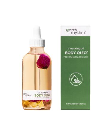 Earth Rhythm Pomegranate Green Tea Body Cleansing Oil | Repairs Skin Damage Soothes Skin Brightens Skin | Pomegranate & Green Tea | All Skin Types | Male & Female 100ml