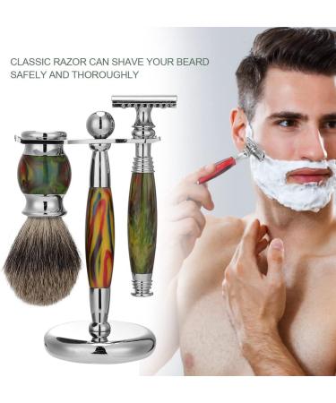Premium Classic Men's Safety Razor Kit Double Edge Razor Set with Brush & Stand Holder (Blue) | Ultimate Shaving Experience - Buy Online on GoSupps.com