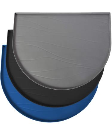 Leashboss Fountain Mat, Silicone Water Mat Designed for Pet Fountains, Dog Gravity Water Bowls, Automatic Dispensing Cat Feeders Large - 26 x 21 Inches Gray - Buy Online on GoSupps.com