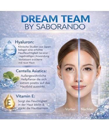  Saborando Korean Skincare Hyaluronic Acid Face Serum - High Dose Hyaluronic Acid + Vitamin C & E - Intense Hydration & Anti-Aging - For All Skin Types - 30ml - Buy Online on GoSupps.com