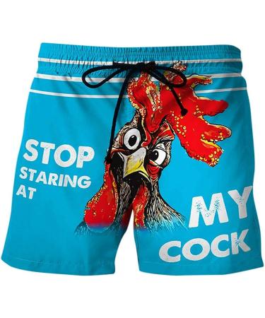 WORPBOPE Men's Summer Quick Dry Beach Shorts - Personalized Printing, Drawstring Waist, Breathable Swimwear - B_blue Large - Buy Online on GoSupps.com