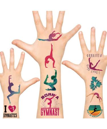 Lcnjscgo Gymnastics Party Favor 240Pcs Temporary Tattoos Stickers 20 Sheet for Gymnastics Birthday Party Decorations supplies