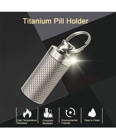 Buy Titanium Mini Pill Box - Waterproof & Lightweight Pill Case Holder for Travel | Small Silver Pill Organizer (1.38 x 0.55) - 1 Pack - Buy Online on GoSupps.com