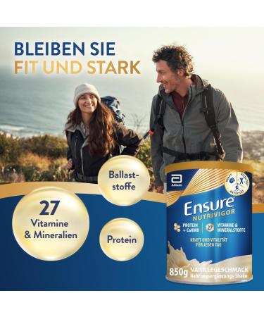 Ensure Nutrivigor Vanilla Shake 850g - Premium Dietary Supplement with Protein 27 Vitamins & Minerals for a Healthy Diet - International Shipping Available - Buy Online on GoSupps.com