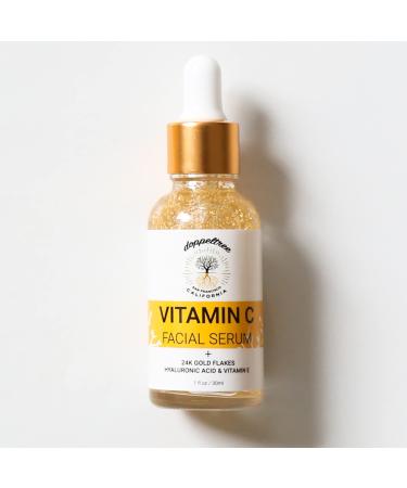 Organic Vitamin C Facial Serum for Face with Hyaluronic Acid, Vitamin E and 24K Gold - Anti Aging, Wrinkles, Dark Spots & Acne Scar Vit C (20%) Treatment - Formulated in San Francisco