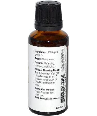 NOW Foods Ginger Essential Oil 30ml - Pure Natural & Therapeutic Grade - International Shipping Available - Buy Online on GoSupps.com
