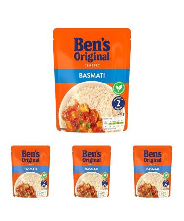 Ben's Original Basmati Microwave Rice 220g (Pack of 4) 220.00 g (Pack of 4)