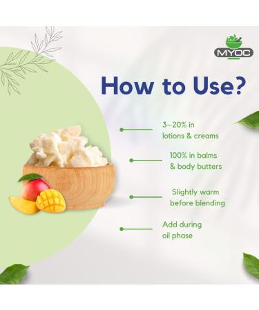  MYOC Mango butter - cosmetic grade | Soft non-greasy butter for DIY skincare haircare and body care formulations | For creams balms and conditioners - 200 g / 7.05 oz - Buy Online on GoSupps.com