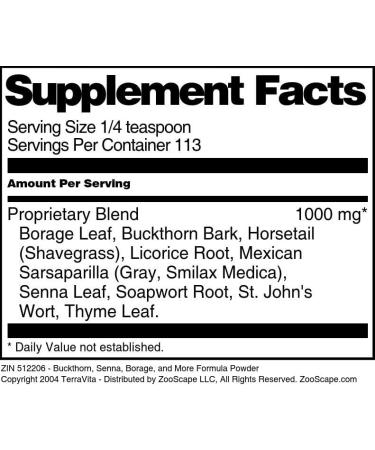 Buy Buckthorn Senna Borage & More Formula Powder - 4 oz | International Shipping Available - Buy Online on GoSupps.com