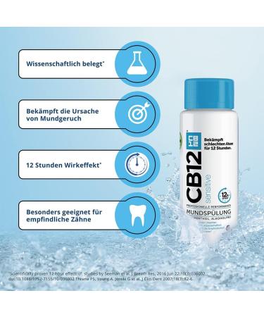 CB12 Sensitive Mouthwash for Sensitive Teeth - 12-Hour Freshness - 250ml & 500ml Packs - International Shipping - Buy Online on GoSupps.com