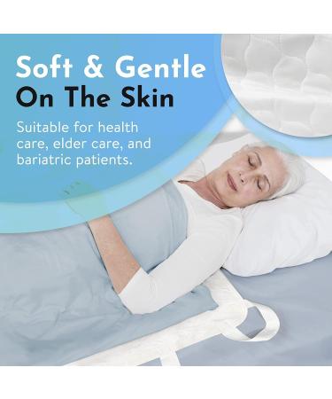 Atcha Ba Positioning Bed Pad with Handles | Incontinence Patient Lift Home Hospital Use | Waterproof Reusable Washable Bed Pads | Durable Comfortable 34x36 Inches Blue (Pack of 2) - Buy Online on GoSupps.com