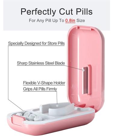DUBSTAR Small Pill Cutter - Portable Pink Pill Splitter for Small & Large Pills - Vitamins & Tablets Cutter for Purse & Pocket - Pretty Pill Crusher - Buy Online on GoSupps.com