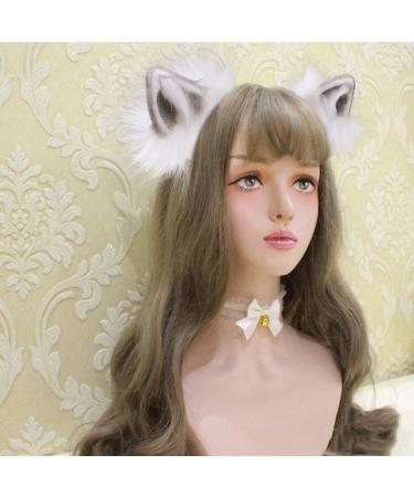 Lurrose Bunny Suit 1Pc Cat Fox Faux Ears Headband Fox Ear Hair Band Fluffy ear Hair Hoop for Women Girls Daily Decoration and Party Bunny Ears Headband Grey - Buy Online on GoSupps.com