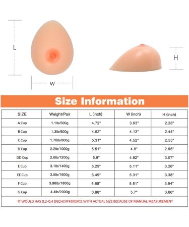 Fesvina Silicone Breast Forms - Natural Looking Fake Boobs for Crossdressers Transgender Mastectomy & Cosplay - D Cup (1000g/pair) - International Shipping - Buy Online on GoSupps.com