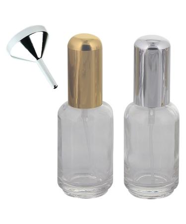Shop Kosmetex 30ml Rounded Glass Perfume Bottles with Atomizer - Set of 2 + Funnel | Empty Colognes & Perfume Bottles for International Shipping - Buy Online on GoSupps.com