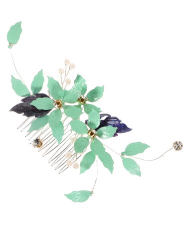 FRCOLOR Hair Comb Hair Accessories Purple Beads Rhinestone Trim Wedding Hair Comb for Brides Rhinestone Decor Hair Decor Pearl Hair Accessories Bride Pin Decorative Hair Combs Bridal Metal