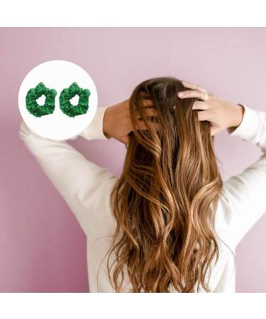 Buy Lurrose 2-Piece Sequin Hair Ties - Glitter & Chiffon Ponytail Holders for Women (Green) - International Shipping Available - Buy Online on GoSupps.com