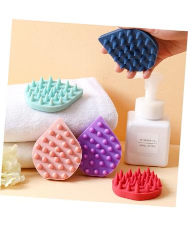 Silicone Shampoo Comb & Scrubber Massager | Scalp & Body Brush for Baby Shower | Dark Blue | 1pc - Buy Online on GoSupps.com