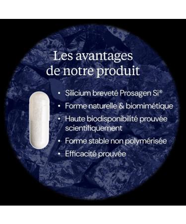Silicium Acide Orthosilicique & Collag ne - Brevet Prosagen Si - Peau Cheveux Ongles & Articulations - Forme naturelle biomim tique & biodisponible - Clean label - 60 g lules (2 mois) - Dynveo - Buy Online on GoSupps.com